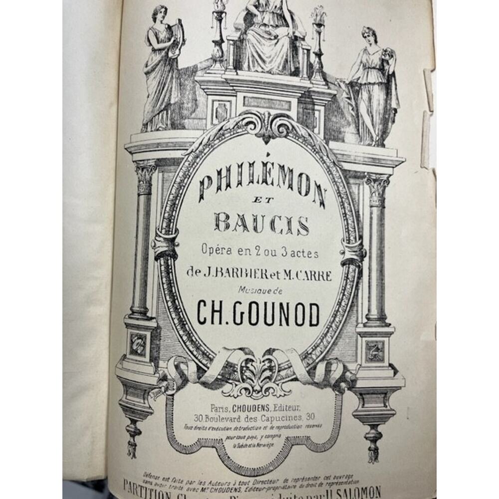 Gounod Charles Philemon Y Baucis Opera Piano Canto ca1890